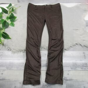 SW3 Bespoke Brown Faux Suede Ankle Zip Stretch Moto Style Pants Women’s Size 10
